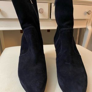 Deep navy suede boots